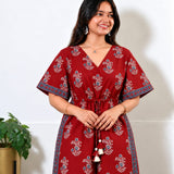 Sindoor floral cotton kaftan