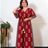Sindoor floral cotton kaftan