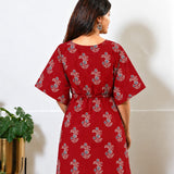 Sindoor floral cotton kaftan