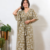 Moss green cotton kaftan