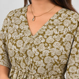 Moss green cotton kaftan