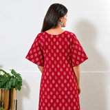 Bright red paisley cotton kaftan