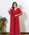 Bright red paisley cotton kaftan