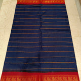 Ink blue madurai cotton sungudi saree