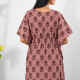 Plum tie and dye cotton kaftan