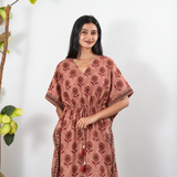 Rose tie and dye cotton kaftan