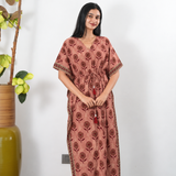 Rose tie and dye cotton kaftan
