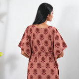Rose tie and dye cotton kaftan