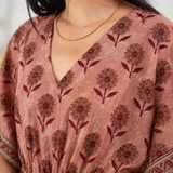 Rose tie and dye cotton kaftan