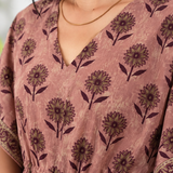Plum tie and dye cotton kaftan