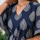 Midnight blue tilak cotton kaftan
