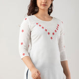 White cotton short kurti