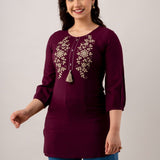 Purple cotton short kurti