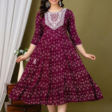 Violet anarkali kurta